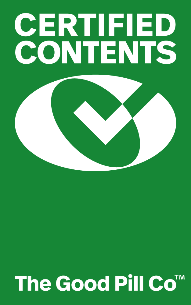 Certified Contents mark by The Good Pill Co